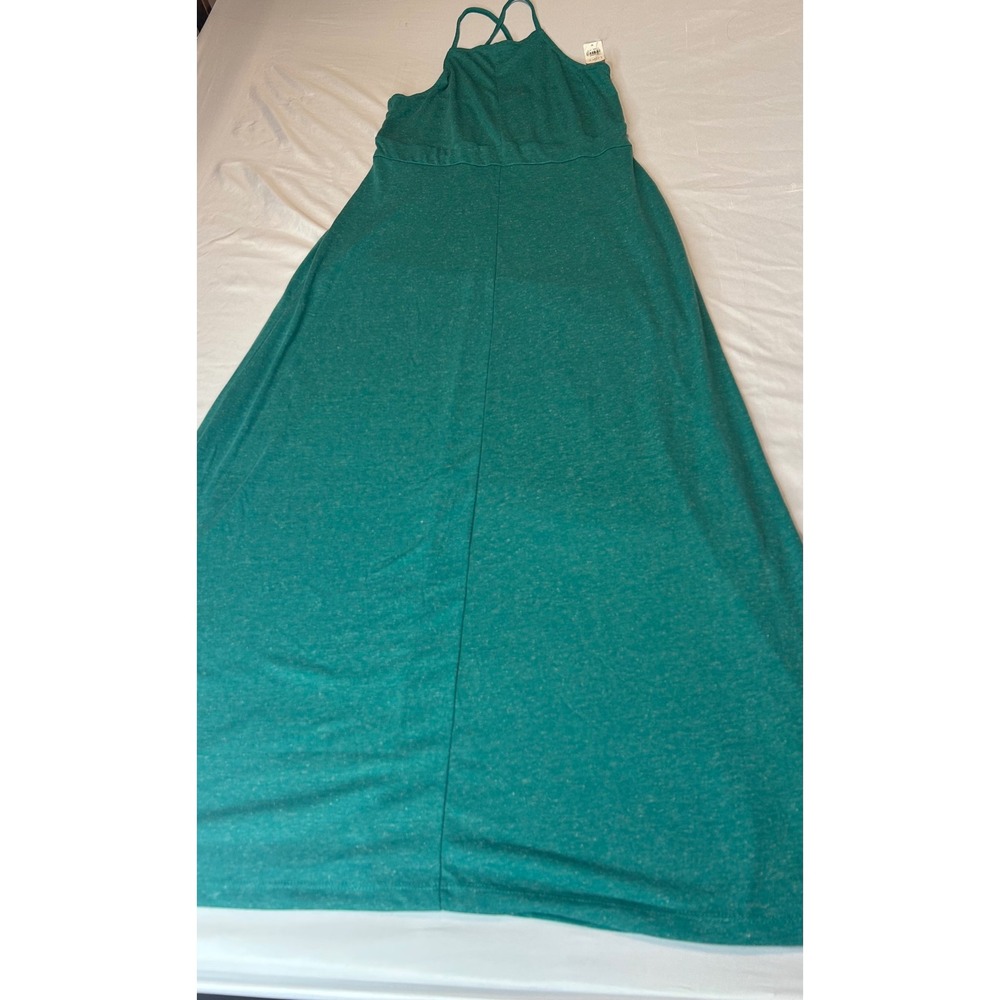 Ann Taylor Loft Beach Womens Teal Green Space Dye Knit Halter Maxi Dress Medium